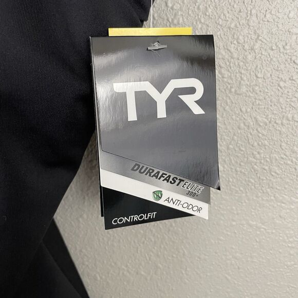 TYR Womens 6 Black Aqua Controlfit U Back Chlorine Resistant One Piece Swimsuit - Picture 2 of 8